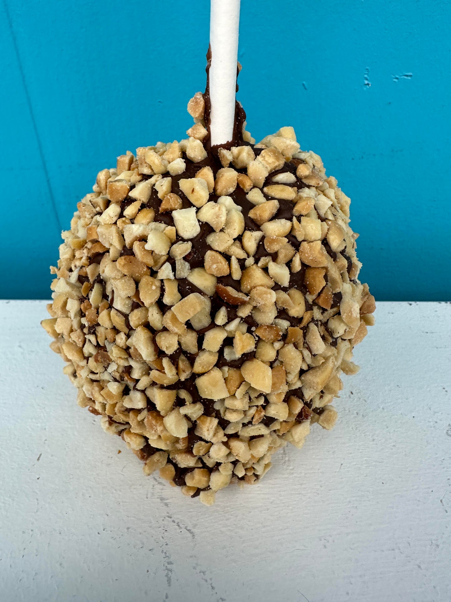 Chocolate Fudge Apple with Peanuts